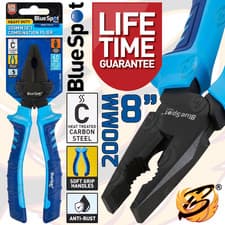Image of Combination Pliers 200mm 8" Heavy Duty Heat Treated Carbon Steel Non Slip Grips