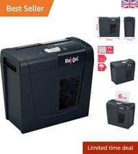Image of Rexel X6 Cross Cut Shredder - Shreds 6-7 Sheets Quietly, 10L Capacity, P4 Secure