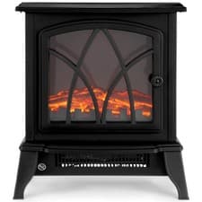 Image of NETTA 2000W Electric Stove Heater Traditional Fireplace Log Burning Effect Black