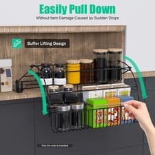 Image of 3 Tier Pull Out Shelf Kitchen Cabinet Cupboard Organiser Space Save Storage Rack