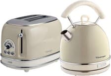 Image of Ariete Vintage/Retro Style Dome Kettle & 2Slice Toaster Set AR7703, AR5513 Beige