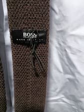 Image of Hugo Boss Tie In Brown Silk 💯 New Without Tags