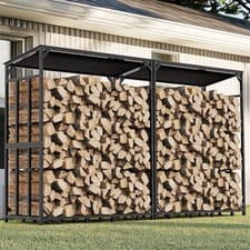 Image of Widen Reinforce Base Firewood Rack Outdoor Heavy Duty Steel Log Rack Wood Holder