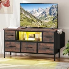 Image of VASAGLE TV Stand Cabinet Storage Table TV Console Unit with Shelves Living Room