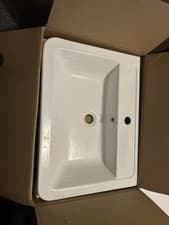 Image of White Ceramic Bathroom Basin 610x460x145mm With Basin Waste