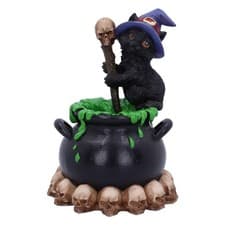 Image of Nemesis Now Spook Witches Familiar Black Cat and Bubbling Cauldron Figurine,12cm