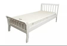 Image of Milan Wooden Bed- Available in 5ft king white