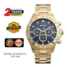 Image of HUGO BOSS 1513340 MEN'S STAINLESS STEEL WATCH BLUE DIAL 44 MM
