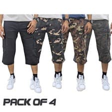 Image of Mens Cargo Shorts Multi Pack Combat Camouflage Pocket Long Length Half Pants