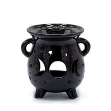Image of Cauldron Oil Burner - Moon Phase - Black