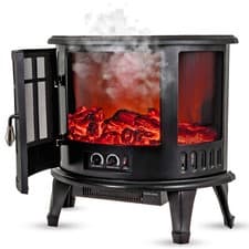 Image of Electric Fireplace Log Burning Flame Effect Stove Fire Heater Thermal Wood 1800W