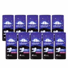 Image of Always Maxi Profresh Night Sanitary Towels, 100 Towels (10 x 10 Packs)