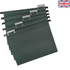 Image of 100% Recycled A4 Green Suspension Files with Easy-Access Index Tabs - Set of 10