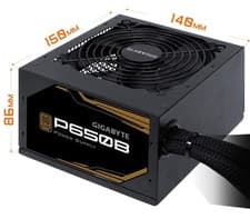 Image of GIGABYTE P650b 650w 80 Plus Bronze Power Supply - Black (GPP650BUK) - NEW