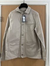 Image of Marks spencer M&S Men’s Pure Cotton Utility Jacket Stone Shacket M 38 40 Long