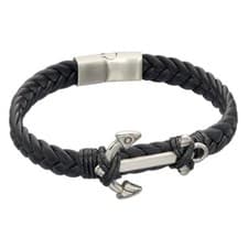Image of Fred Bennett Mens Bracelet B5323 - Black Recycled Leather RRP £49.00