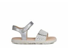 Image of Geox J Haiti Girls Sandals in Metallic Silver ( New Style )