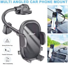 Image of ISENEO Car Phone Mount: 360° Swivel, Long Arm, Secure Grip