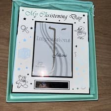 Image of Silver My Christening Day Photo Frame 6x4 Picture Engraving Possible impressions