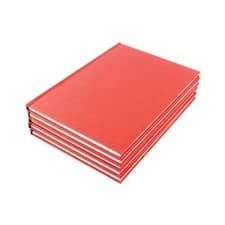 Image of A4 Casebound Manuscript Book Feint Ruled Red (Pack of 5) - WX01060