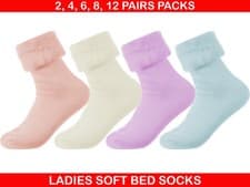 Image of Womens Cosy Fluffy Bed Socks, Winter Warm Thermal Lounge Socks For Ladies 4-7