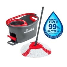 Image of Vileda Mop and Bucket Set Easy Wring and Clean Turbo Microfibre Grey