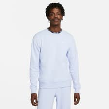 Image of Nike Club Fleece Solo Swoosh Crew Neck Sweatshirt Jumper Light Blue Various Size