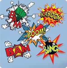 Image of Retro Comic Vinyl Wall Sticker Set - Super Hero Superman Pop Art Decal Mural
