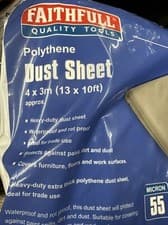 Image of Faithfull P34220 Heavy-Duty Reusable Polythene Dust Sheet 3 x 4m FAIDSPL34