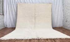 Image of Moroccan rug, Berber carpet, Cream Wool rug, Handmade rug, White Beni ourain