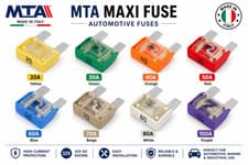 Image of MTA MAXI Fuse Kit 20–100A 32V Automotive Blade Fuses Set 8pcs Made in Italy