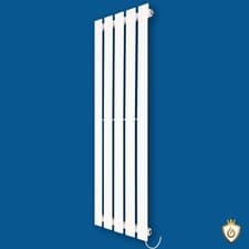 Image of Electric Designer Radiators White Vertical Fixed Temp Flat Panel 1250mm(h)