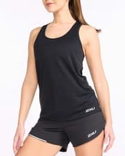 Image of New 2XU Women's Aero Singlet Running Top Large L Black WR6566a
