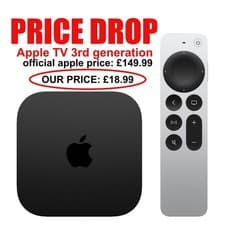 Image of Genuine Sealed Apple TV 4K 3rd Gen 64GB WiFi Black (YouTube, Netflix, iPlayer)