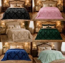 Image of Heavy Blanket Soft Embossed Damask Pattern 4 KG Warm Thick Weighted Blanket King