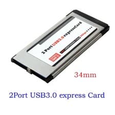 Image of PCI-E PCI Express To 2 Port USB 3.0 34 mm Expresscard Card Converter Adapter