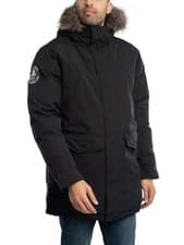 Image of Superdry Men's Everest Faux Fur Parka Jacket, Black