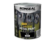 Image of Ronseal Direct to Metal Paint Black Gloss 750ml