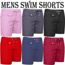 Image of Mens Swimming Shorts Board Swim Shorts Trunks Taslan Fabric Beach Swimwear New