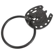 Image of Cast Iron Towel Ring Rustic Rack Vintage Holder Set Horseshoe Bathroom Decor