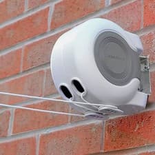 Image of 30m Double Clothes Reel Washing Line Retractable Wall Mounted Indoor & Outdoor