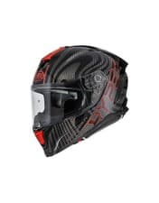 Image of PREMIER HELMETS Hyper Carbon Red/Black Motorcycle Helmet