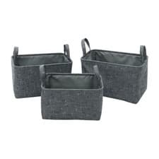 Image of Shadow Rectangle Fabric Storage Baskets -Set of 3 S,M,L