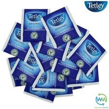 Image of TETLEY Tea Bags SACHETS Individual ENVELOPED Tagged Bag 100% BLACK Classic Pack