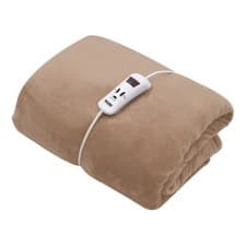 Image of Bauer Electric Luxury Soft-touch Heated Throw - Beige 120cm X 160cm