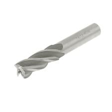 Image of Silver Tone HSS Helical Groove 4 Flutes 14mm Cutting Dia End Mill