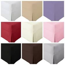 Image of 100% Egyptian Cotton Mattress Fitted Valance Sheet Pleated Extra Deep all Size