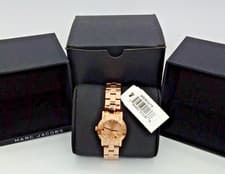 Image of Marc Jacobs Amy Rose Gold Dial Rose Gold Steel Strap Watch For Women MBM3219 New