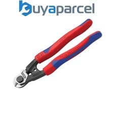 Image of Knipex 95 62 190 SB Wire Rope/Bowden Cable Cutters Multi-Component Grip 190mm (7