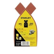 Image of 20 x Stanley B&D 40/80/120/240g Assorted Multi Sander Sanding Sheets Pack